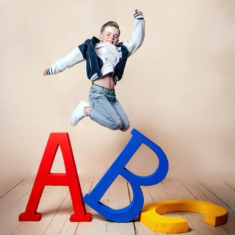 ABC, große Buchstaben, Junge Einschulung